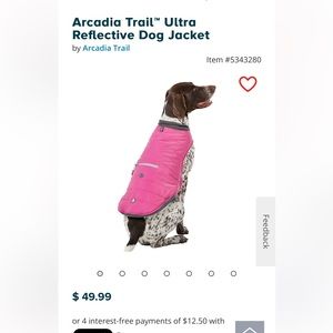 Arcadia trail dog jacket size xl